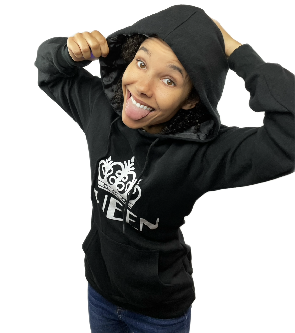 Satin sales lined hoodie