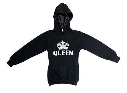 queen satin lined hoodie