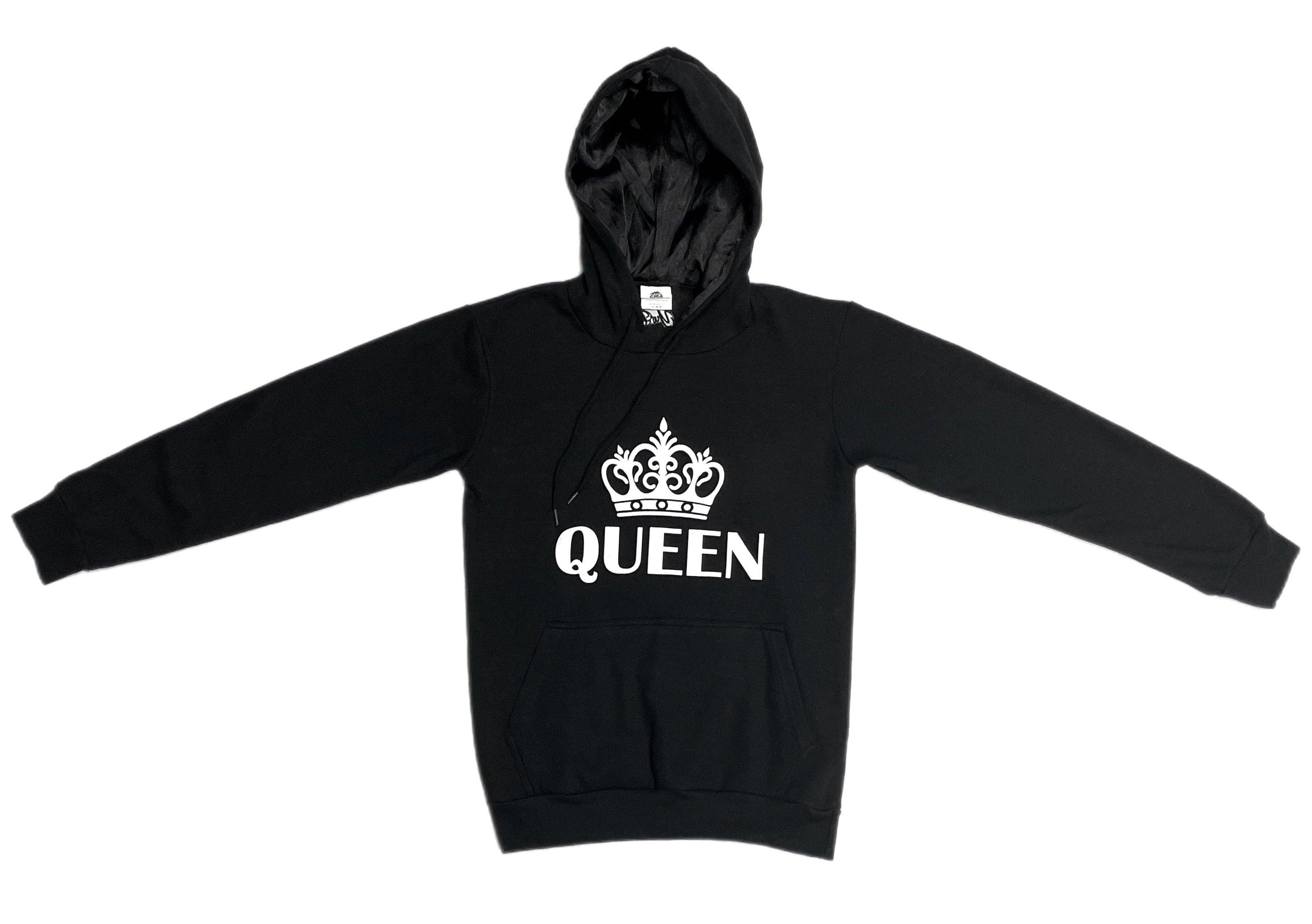 For the QUEEN s satin lined Hoodie Black