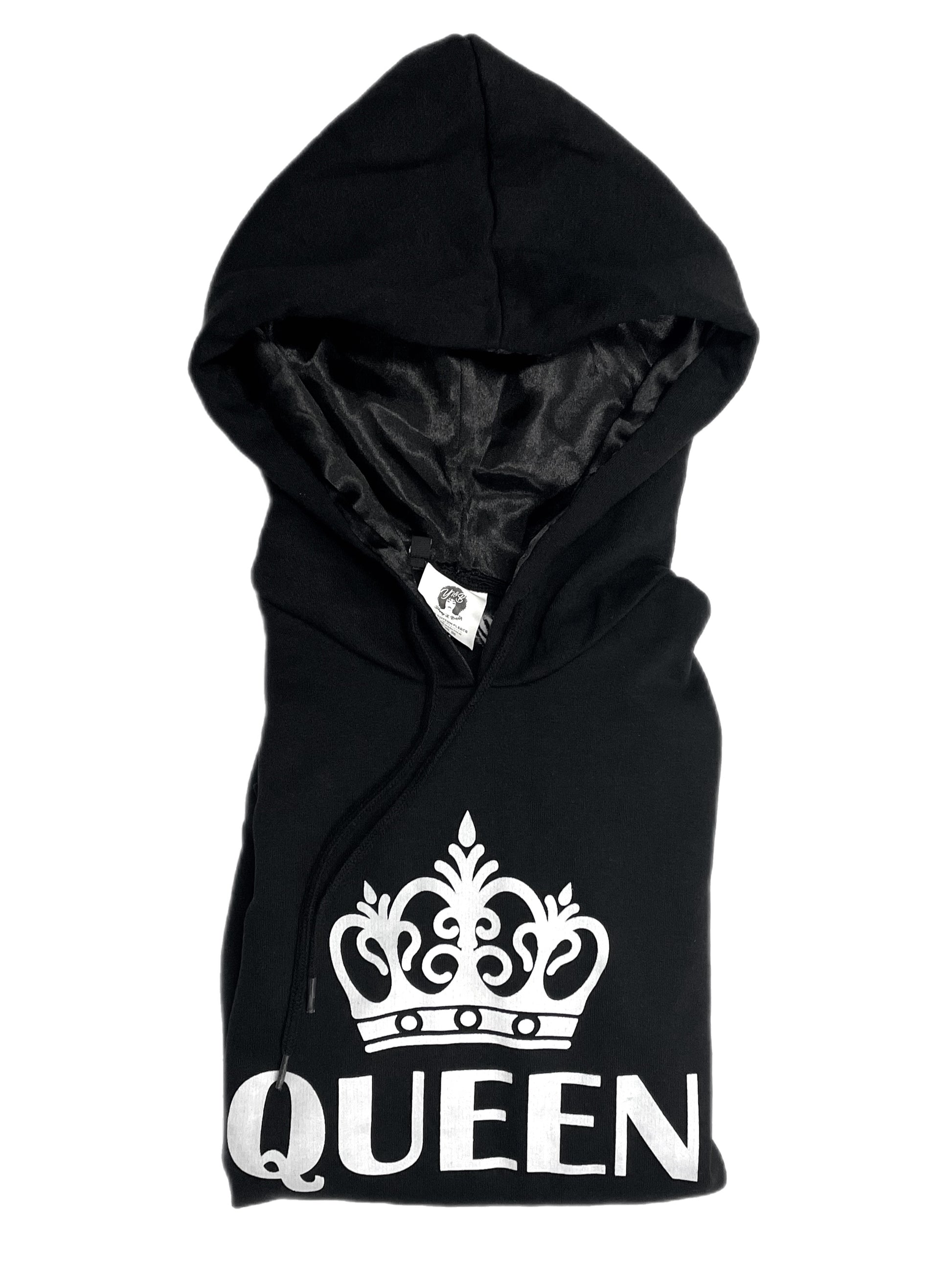 queen satin lined hoodie
