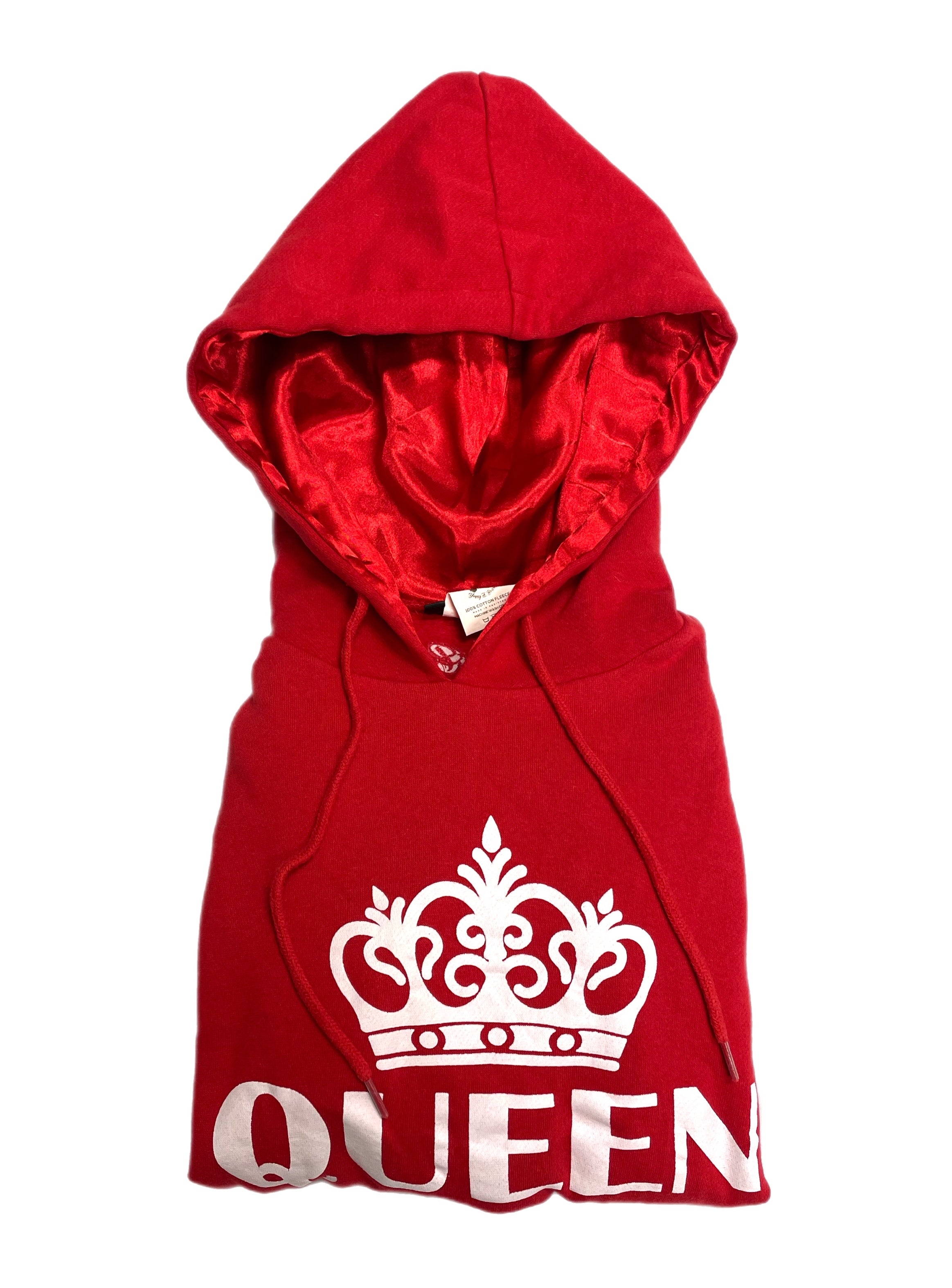 Satin Lined Hoodie Royal QUEEN Hoodie Hood Lined in Satin Satin