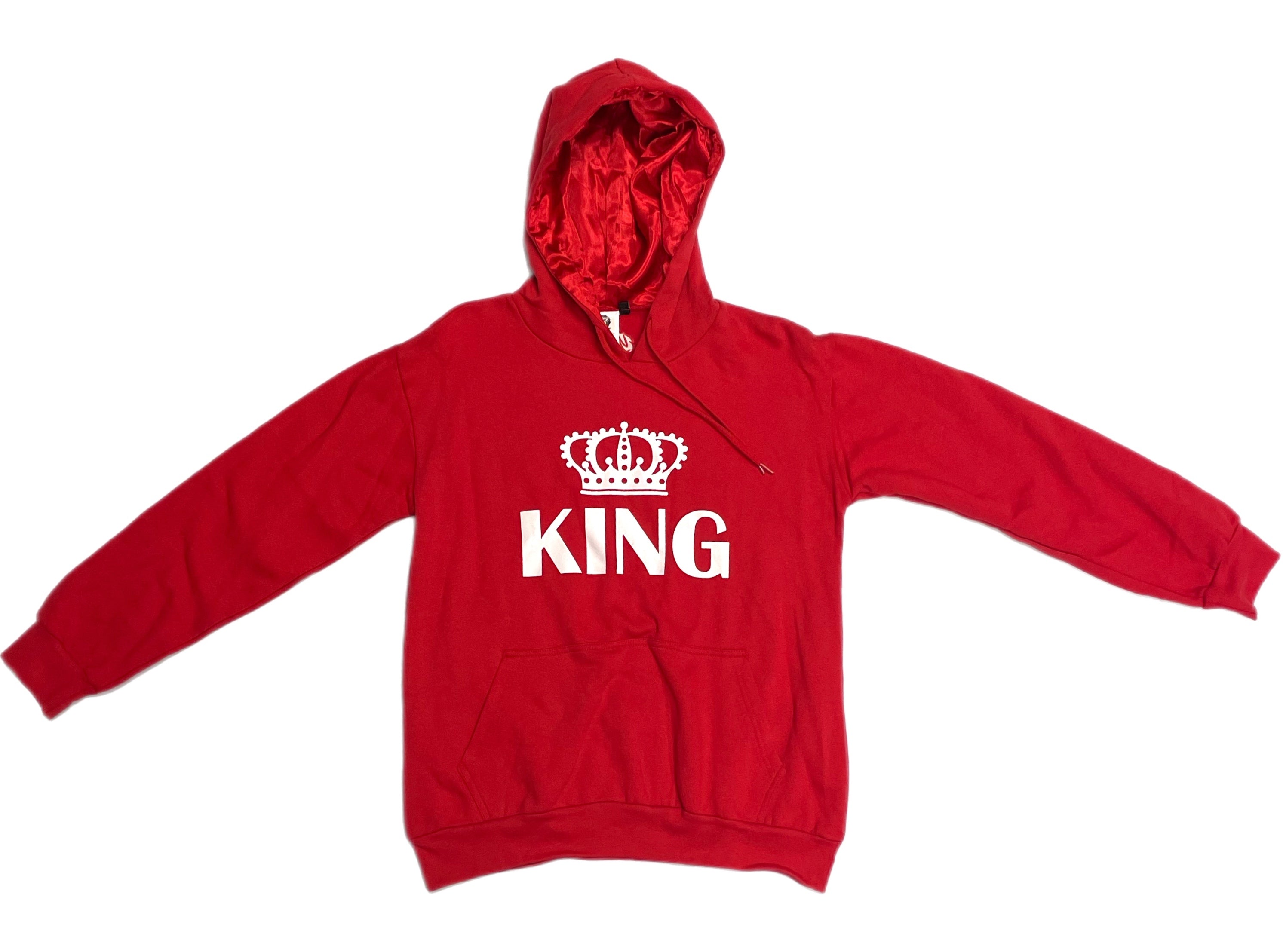 For the KING s satin lined hoodies Red