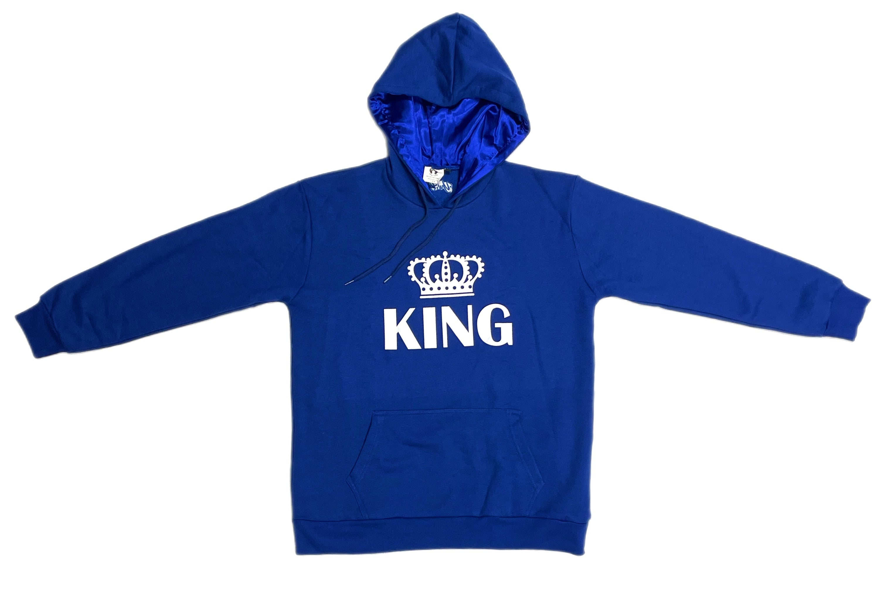 For the KING s Satin Lined Hoodie Royal Blue