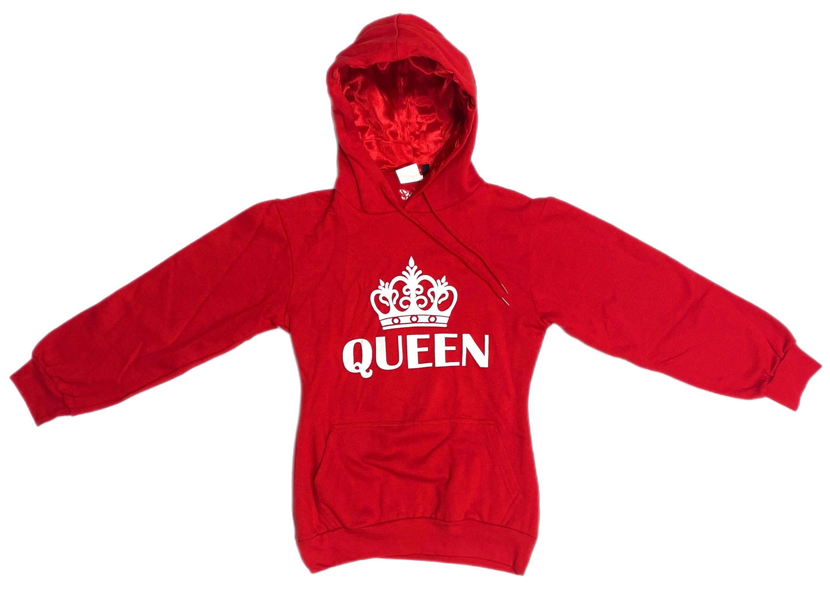 For the QUEEN s Satin Lined Hoodie Red