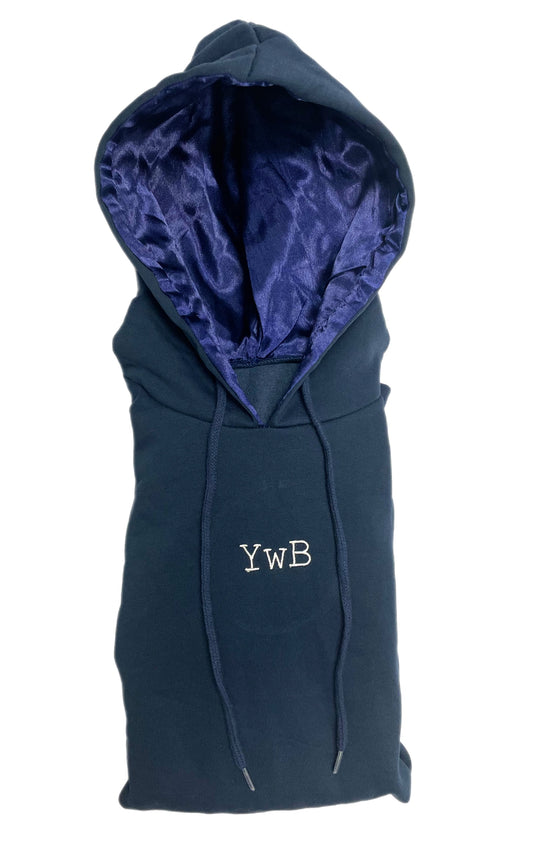 YwB Navy Blue Satin lined hoodies
